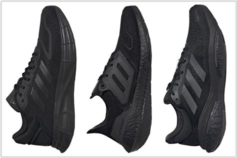 adidas full black running shoes.